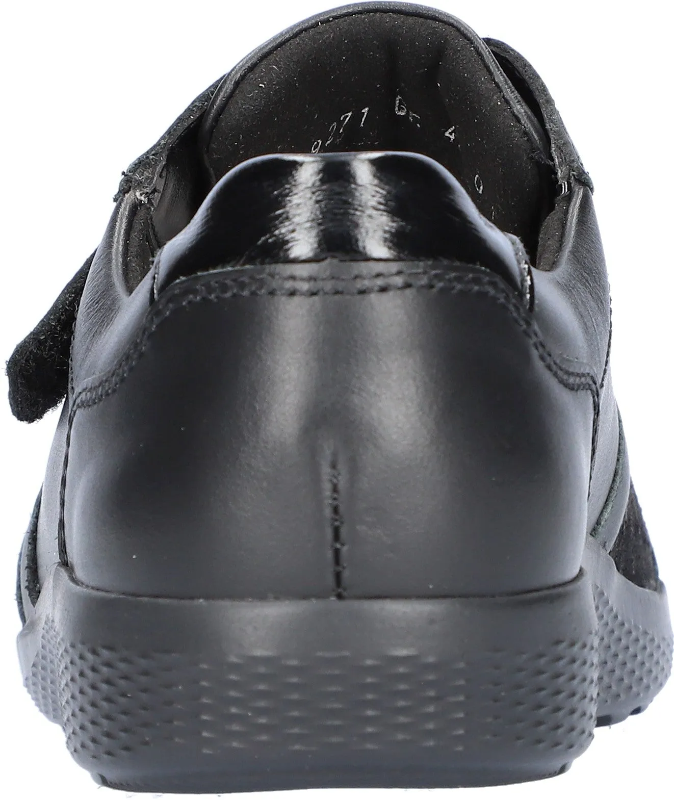 Waldlaufer Wide fitting M Ladies Black Trainers Leather Stretch M-Ira Strap Over 815M32 001