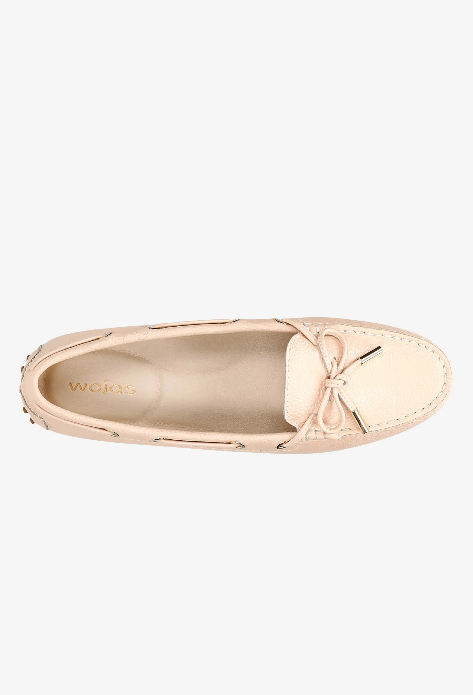 Wojas Light Pink Leather Loafers | 4603554
