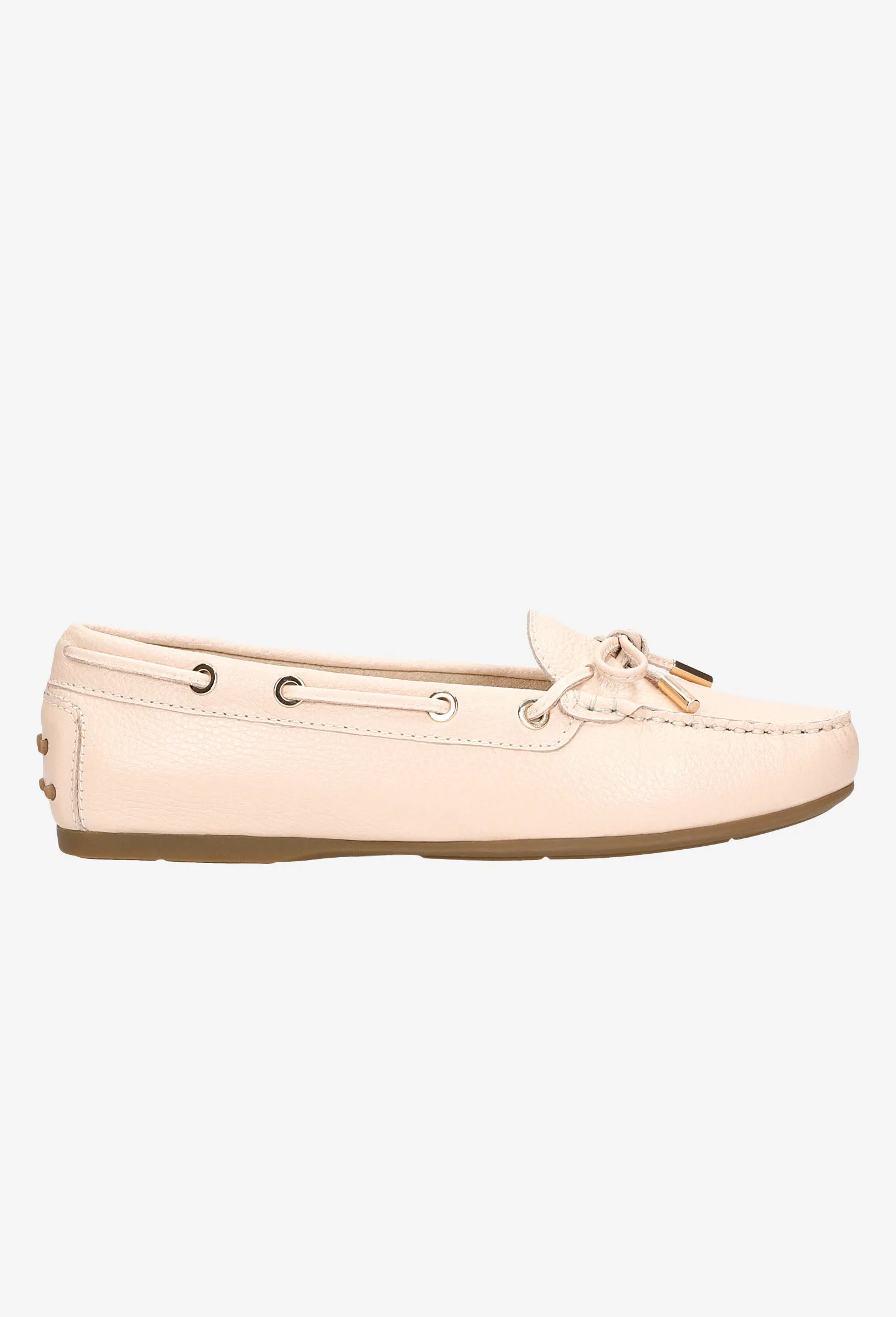Wojas Light Pink Leather Loafers | 4603554