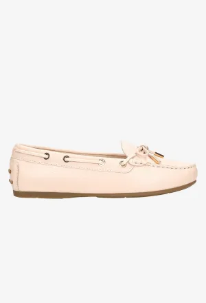 Wojas Light Pink Leather Loafers | 4603554