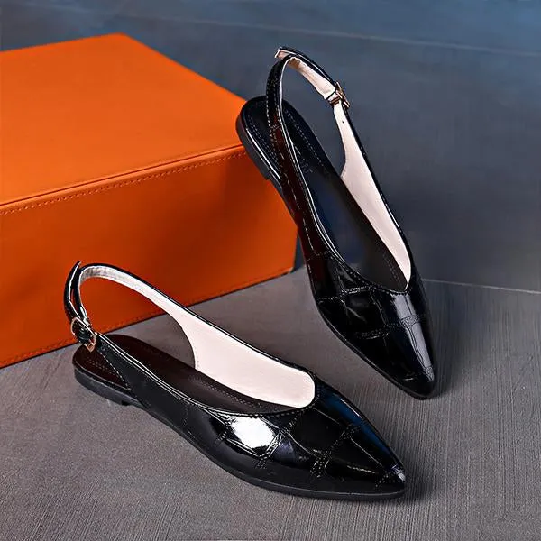 Women's Fashionable Buckled Pointed Toe Work Flats 11378299S